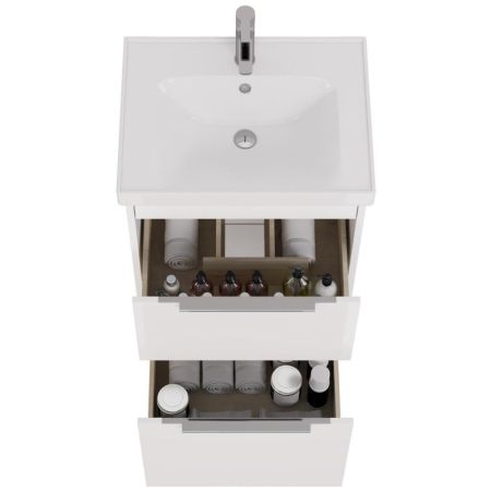 Тумба с раковиной подвесная/напольная Dreja Prime 60 см, белый, артикул 99-9300-com