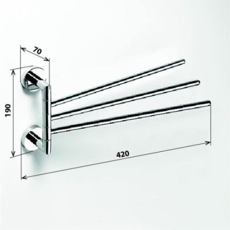 Полотенцедержатель OMEGA поворотный  55*195*450мм, артикул 104204112