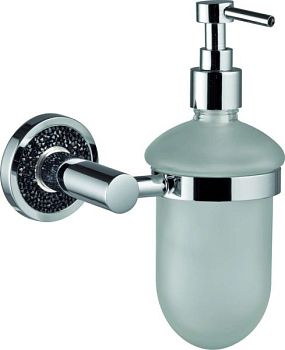 Sanibano Ebano, настенный стеклянный дозатор, цвет хром-кристаллы Swarovski black