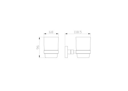 Стакан для зубных щеток с держателем WONZON & WOGHAND POLO, Хром (WW-8921), артикул WW-8921