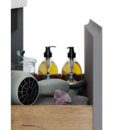 Тумба с раковиной подвесная Dreja Luxury 55 см, серый базальт, артикул 99-2011-com