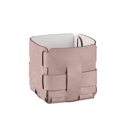 ADJ Корзинка Mini Bottega, 12x12xH13 см., цвет: пепельная роза/устричный, артикул 1013.07/02