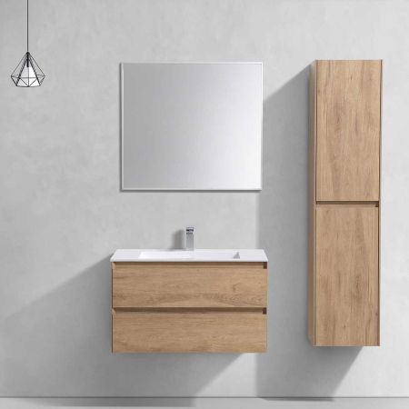 База под раковину Luka 800 подвесная, 2 выкатных ящика soft-close, N.Oak, артикул VMC-2L800NO