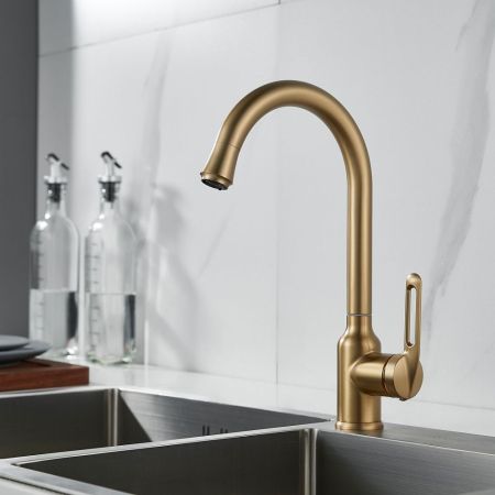 Смеситель для кухни Raffine F103G, золотой сатин