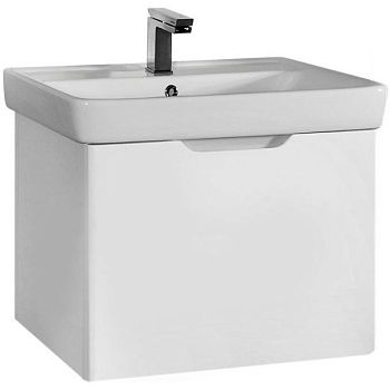 Тумба TINY 50 см, подвесная, 1 ящик, белый глянец (ум. Мини 50)