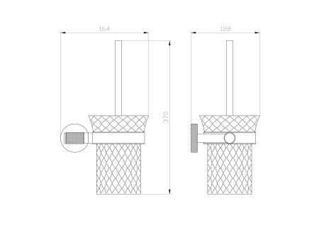 Туалетный ершик в комплекте WONZON & WOGHAND MAJESTIC, Черный/Золото (WW-9229)