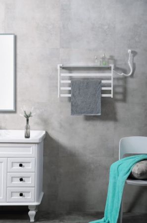 Электрический полотенцесушитель Black&White Universe 580х350 N-333W с полкой Белый