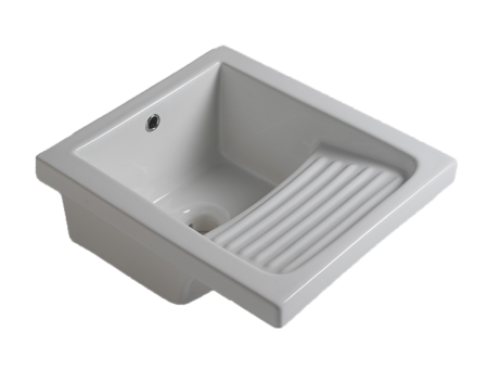 White Ceramic Arno, постирочная/хозяйственная раковина 45х51.5х26h см, цвет белый глянцевый, артикул GAR.00.001