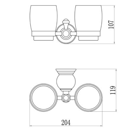 Стакан для ванной комнаты двойной Savol S-005768B, золото, артикул S-005768B