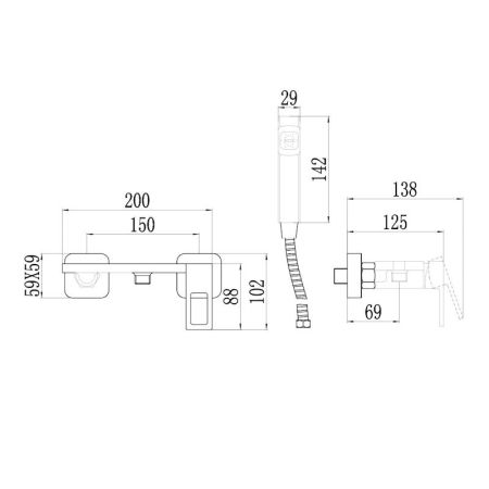 Гигиенический душ со смесителем Savol S-FXQ013Q, графит, артикул S-FXQ013Q