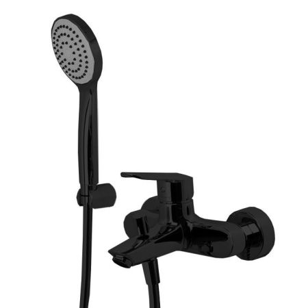 Fima Carlo Frattini Spot Смеситель для ванны, настенный, с ручным душем, цвет: чёрный матовый, артикул F3004NS