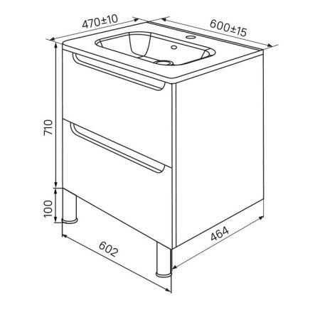 Тумба с раковиной Iddis  Edifice белая,  60 см (EDI60WFi95K), артикул EDI60WFi95K