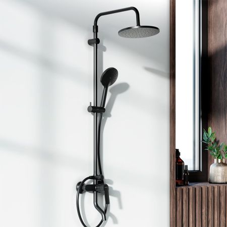 977740300 Jupiter душевая система с ванно-душевым смесителем, черный, артикул 977740300