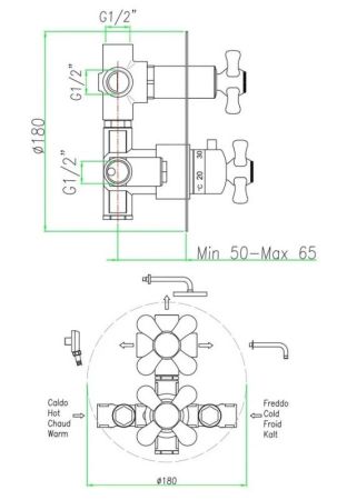 Смеситель для душа Webert Armony AM970903017 Хром Золото, артикул AM970903017