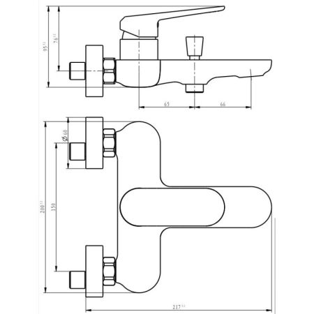 Смеситель для ванны Savol SK-H6101, хром/белый, артикул SK-H6101