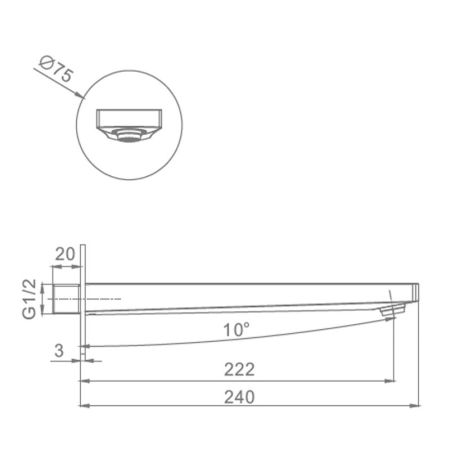 Излив встраиваемый Raglo R473.61.03, золотой сатин