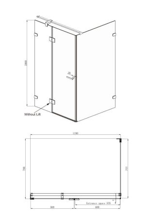 Душевой уголок Ambassador Abner 10011103L-PR2, прямоугольный, линейный трап, 120х80, артикул 10011103L-PR2