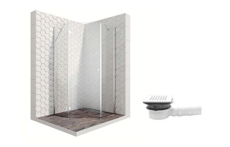 Душевой уголок Ambassador Diamond 12011112L-MA1, пятиугольный, точечный трап, 100х100, артикул 12011112L-MA1