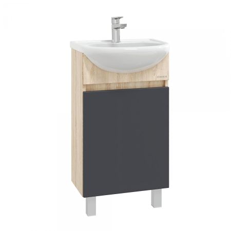 Тумба Onika Милтон 45 напольная, серая/дуб сонома (ум.Уют 45), артикул 104512