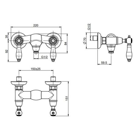 Fima Carlo Frattini Herend Смеситель для душа, настенный, цвет: золото, артикул F5405/1CBOR