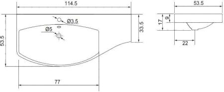Раковина для тумбы Aquanet Опера 115 L, артикул НФ-00007621