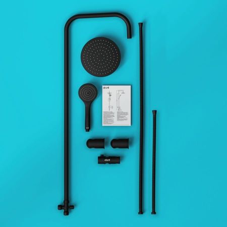 D0708000BL Comfort душевая система с тропическим душем, ручной душ 1F,  цвет черный