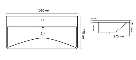 Раковина Aquanet Ирис 100 черная матовая