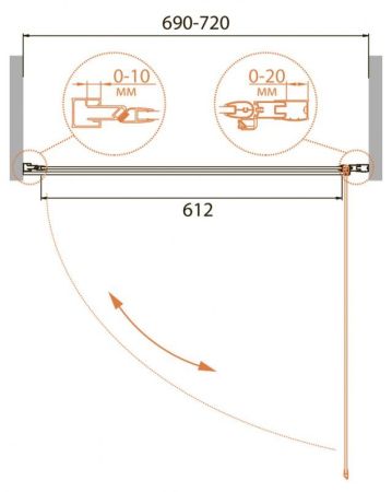 Душевая дверь в нишу CEZARES RELAX-B-1, артикул RELAX-B-1-90-P-Bi-R