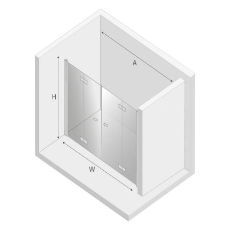 Дверь в нишу NEW TRENDY NEW SOLEO складные 130x195 D-0258A (хром), артикул D-0258A