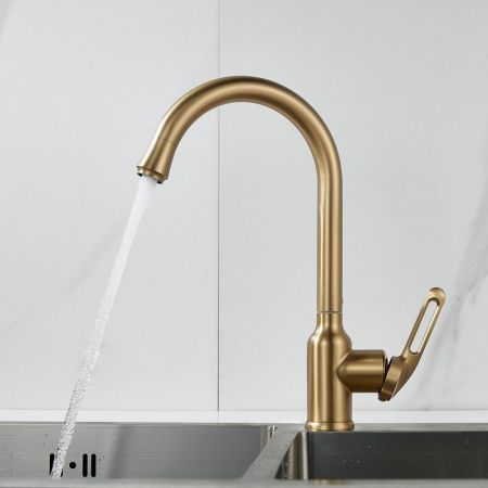 Смеситель для кухни Raffine F103G, золотой сатин