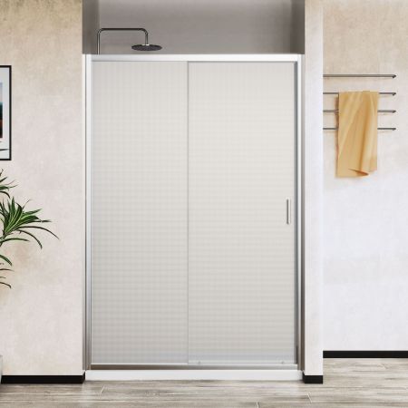 Душевая дверь City VDS-5CT120MT, 1200, хром, стекло текстурное, артикул VDS-5CT120MT