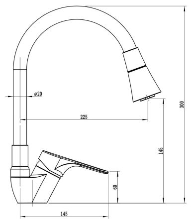 Смеситель Lucky для кухни,гибкий излив, артикул: LY 519F, артикул LY 519F
