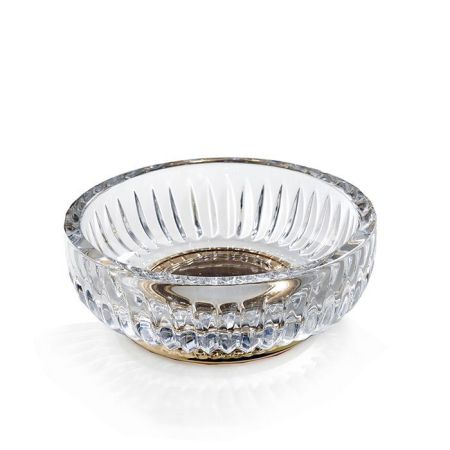 3SC Elegance Мыльница настольная, цвет: прозрачный хрусталь/золото 24к. Lucido, артикул EL01AAMGD