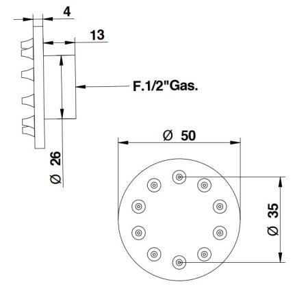 Bongio Soffioni Боковой душ круглый, цвет хром, артикул 70867CRRO