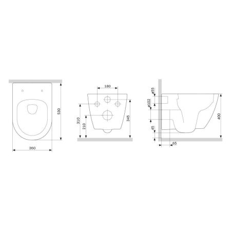 DX22C1700SC Apollo подвесной унитаз без ободка с сиденьем микролифт, артикул DX22C1700SC