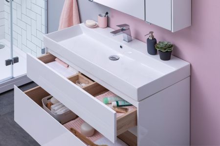 Тумба с раковиной Aquanet Бруклин 85 белый, артикул 00212598