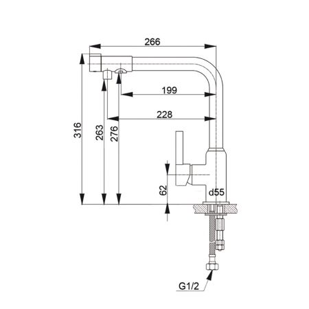 Смеситель для кухни с подключением фильтра GranFest 7671, терракот
