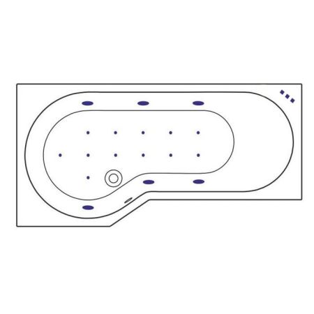 Ванна EXCELLENT Be Spot 160x80 (левая) "RELAX" (хром), артикул WAEX.BSL16.RELAX.CR