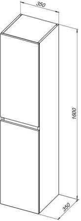 Шкаф-пенал Aquanet Вега 35 белый глянец, артикул 00329126