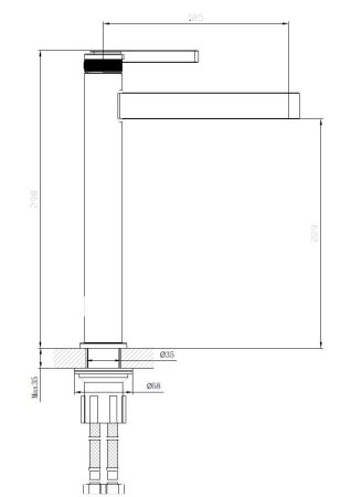 Смеситель для раковины высокий DQ Bonn хром (DA1702001), артикул DA1702001