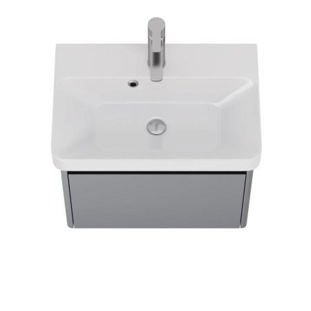 Тумба с раковиной подвесная Dreja Luxury 55 см, серый базальт, артикул 99-2011-com