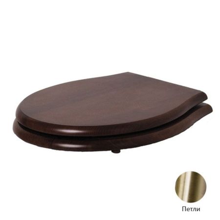 AZZURRA Giunone-Jubilaeum Сиденье для унитаза дерево, шарниры бронза (микролифт), артикул 1800NM/F noce/br