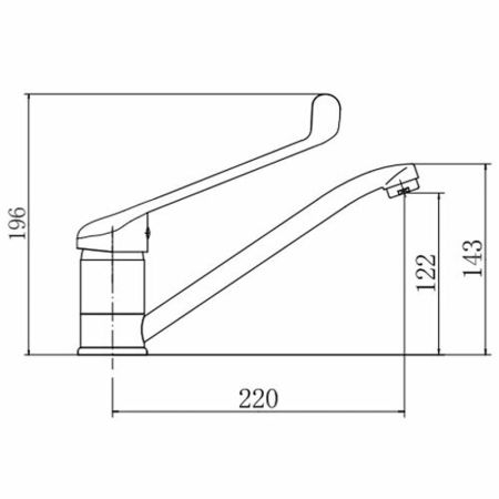 Смеситель для раковины с хирургической ручкой FASHUN A4254, хром