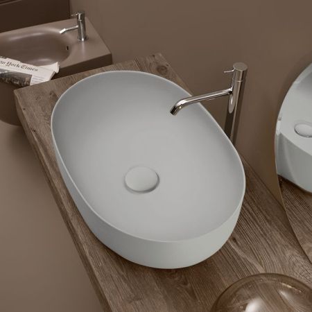 Kerasan Nolita Раковина накладная 60х40 см, без отв под смеситель, цвет Grigio matt