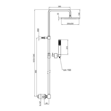 Душевая система с термостатом Webert Azeta New AA980507015METAL, хром, артикул AA980507015METAL