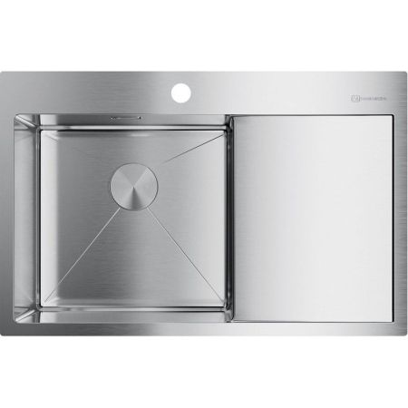 Мойка, OMOIKIRI, Akisame, с крылом, чаша слева, ширина, мм-780, глубина, мм-510, высота, мм-200, тип установки-встраиваемый, отверстия для смесителя-1, с переливом, сифон и донный клапан с декоративной накладкой в комплекте, материал-нержавеющая сталь, кр, артикул 4973060