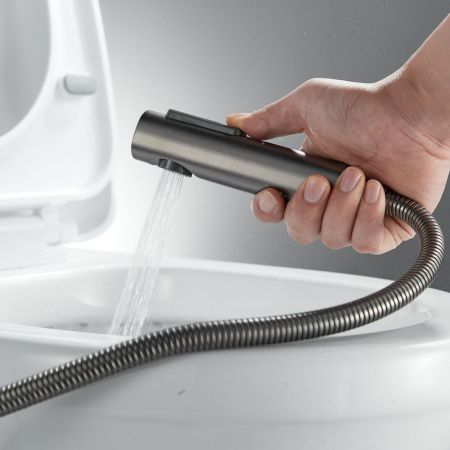 Гигиенический душ со смесителем Raffine F0596T-1, оружейная сталь