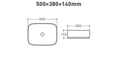 Раковина керамическая накладная AM353-B, артикул AM353-B