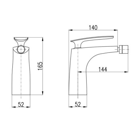 Смеситель для биде Rav Slezak Tigris TG144.5CMATC, черный/хром, артикул TG144.5CMATC