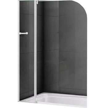 Шторка на ванну Cezares Relax V-11 100х140 профиль Белый стекло прозрачное